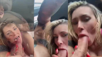 Andressa Urach chupa pau no carro e fica toda melada