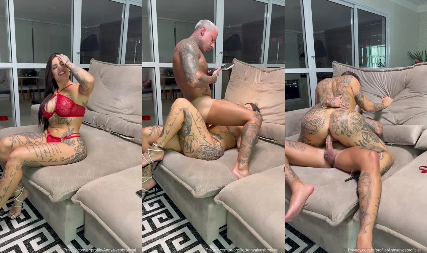 Anny Alves chupa um novinho no sofá do Onlyfans com tesão