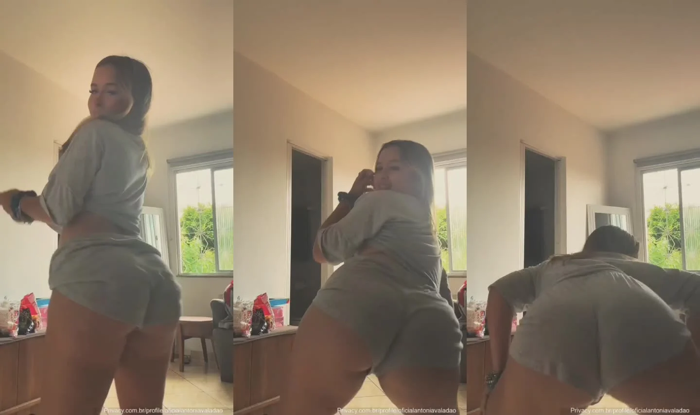 Antonia Valadão rebolando gostoso de shortinho no Onlyfans