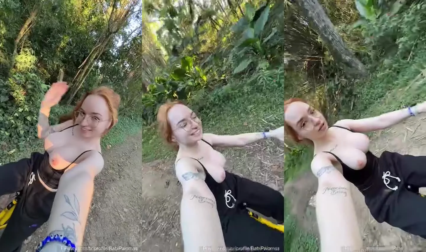 Babi Palomas exibe peitos gigantes na rua em cena quente