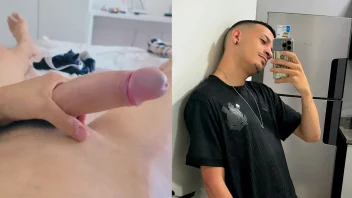 Biel Diniz exibe cacetão duro em ação com magricelo tesudo.