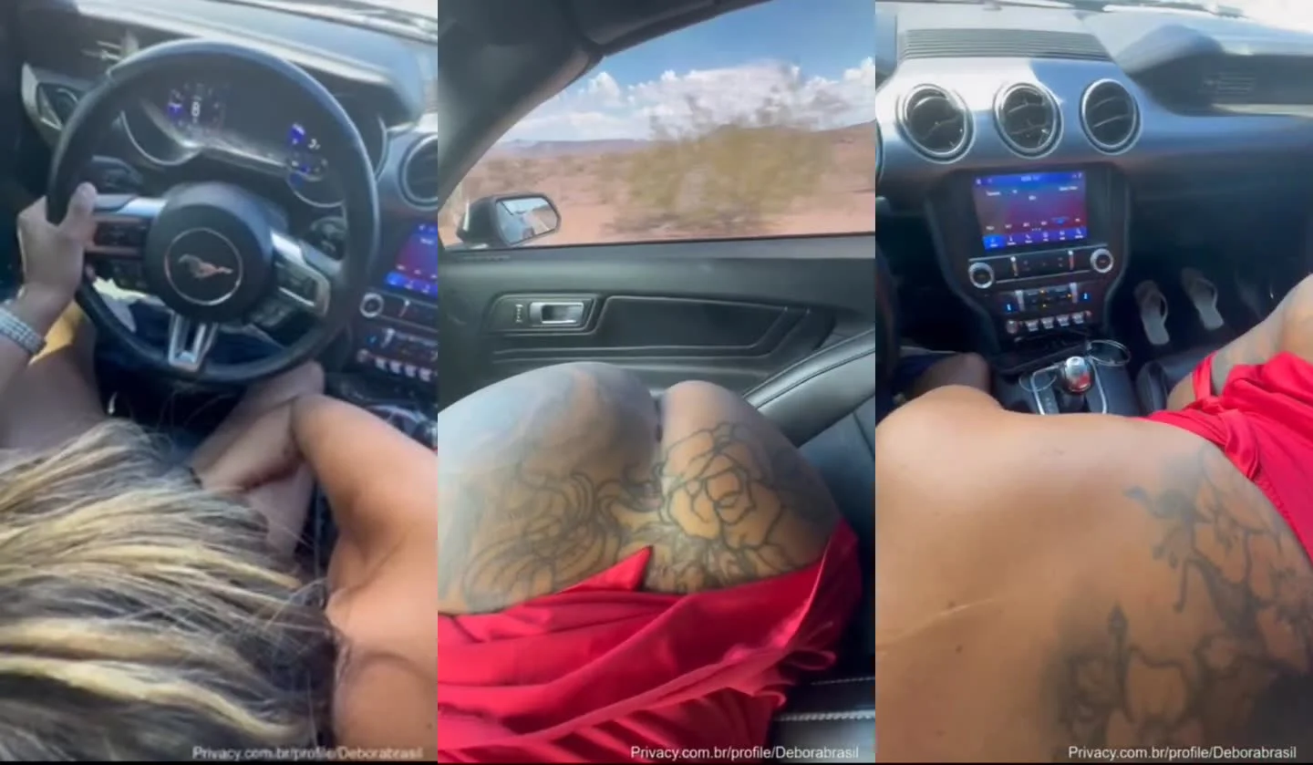 Debora Brasil dando um boquete no carro enquanto dirige, safada