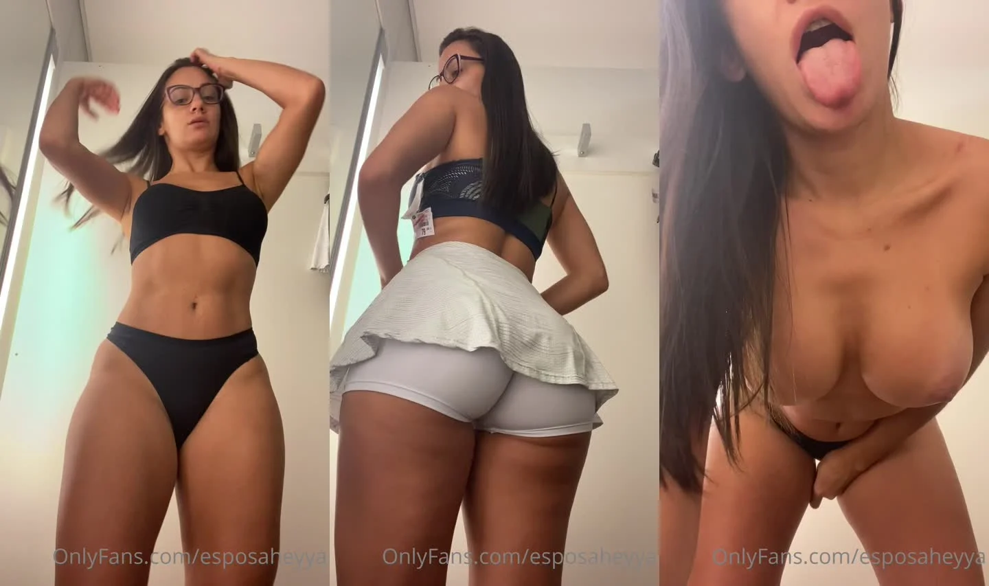 Esposa safada Heyya se exibindo nua no provador do shopping