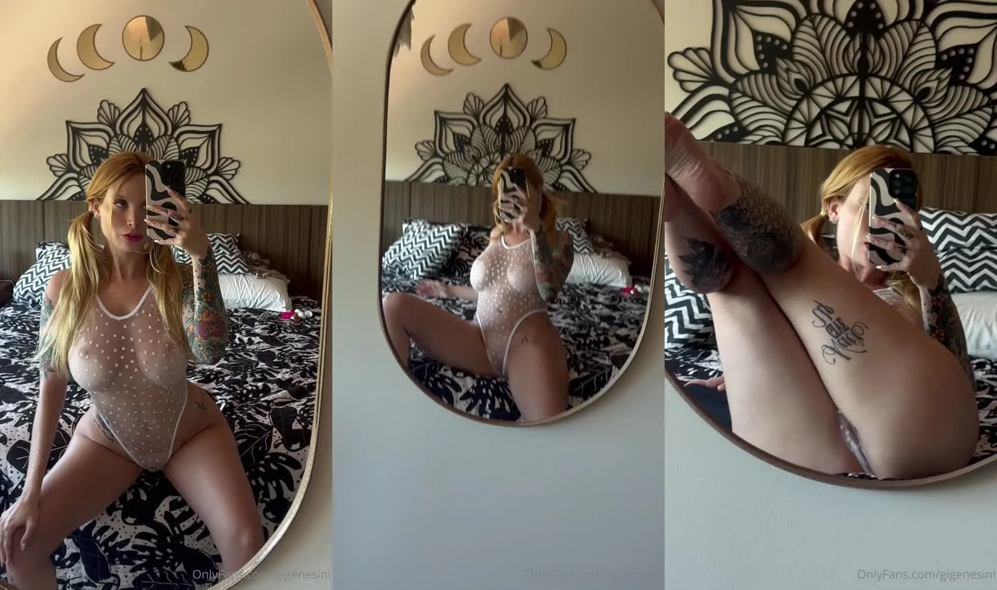 Giovanna Genesini revela tudo em lingerie transparente dançando sensual