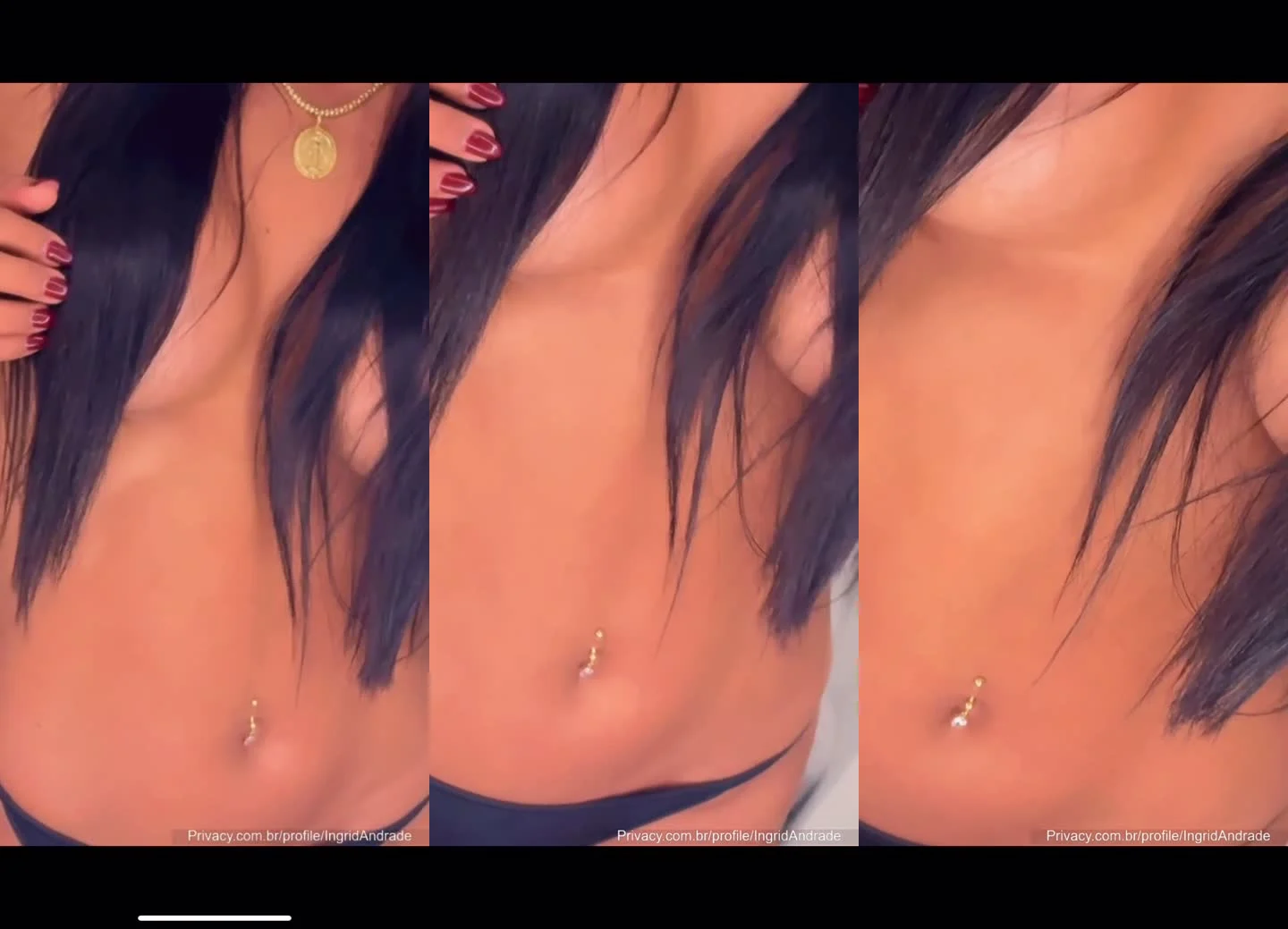 Ingrid Andrade se exibindo sem sutiã em vídeo caseiro sensual