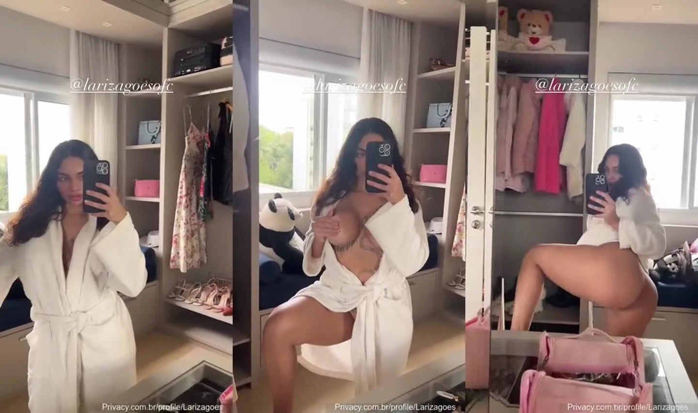 Lariza mostra tudo nua no espelho do Onlyfans