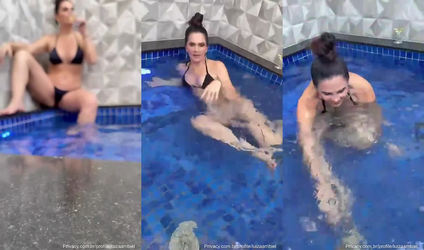 Luiza Ambiel exibindo o cuzinho na piscina