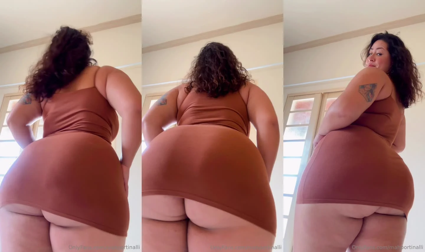 Mah Portinalli Exibindo o Cuzinho Debaixo do Vestido Justo