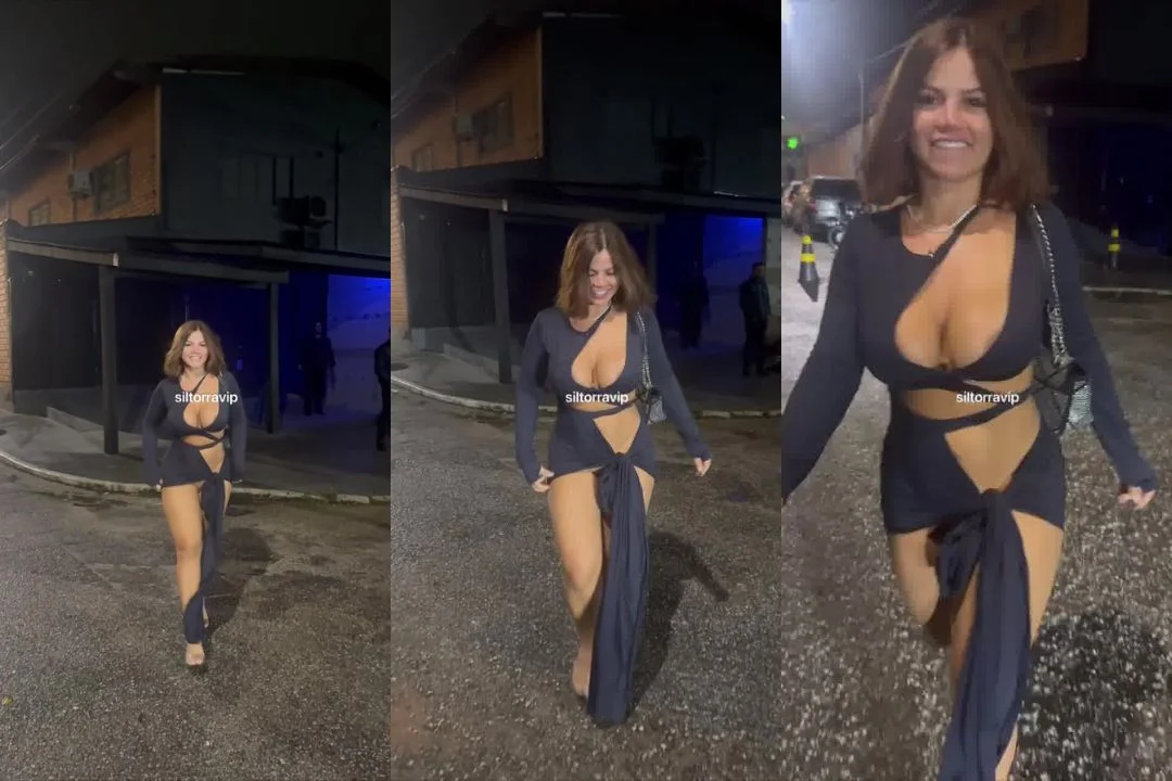 Maravilha da Sil Torra sem calcinha exibindo tudo sob o vestido