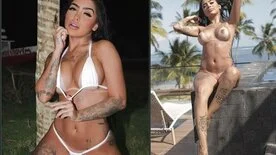 Mc Mirella exibindo toda a putaria na praia