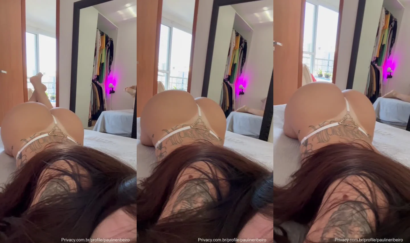 Pauline Ribeiro arrebitando a bunda de fio dental para foder com tudo