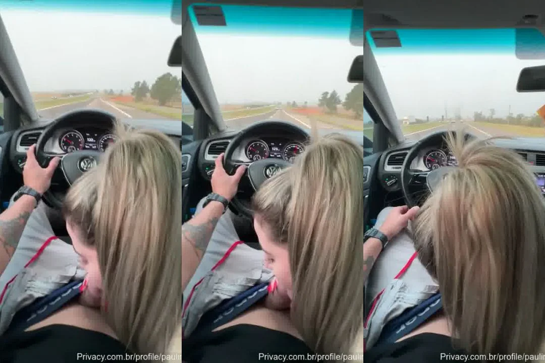 Pauline Ribeiro chupa com tesão dentro do carro