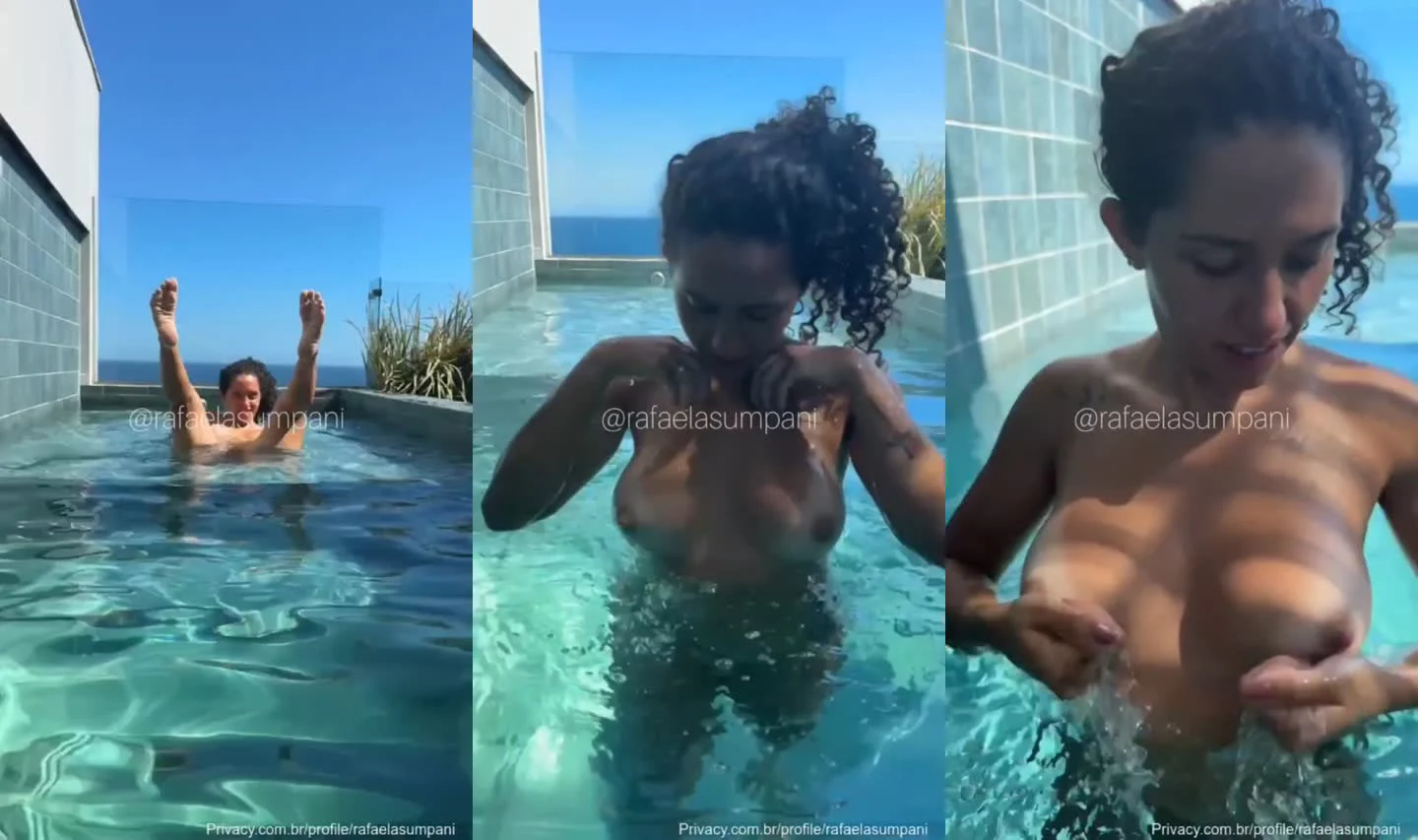 Rafaela Sumpani Pelada na Piscina Fantasiada de Sereia