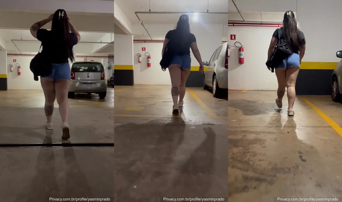 Yasmin Prado exibindo tudo em público de shortinho super curto