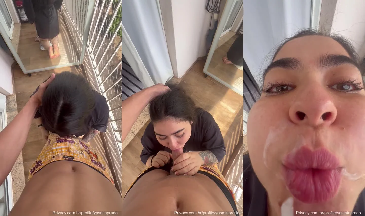 Yasmin Prado leitaço explícito na varanda do Privacy