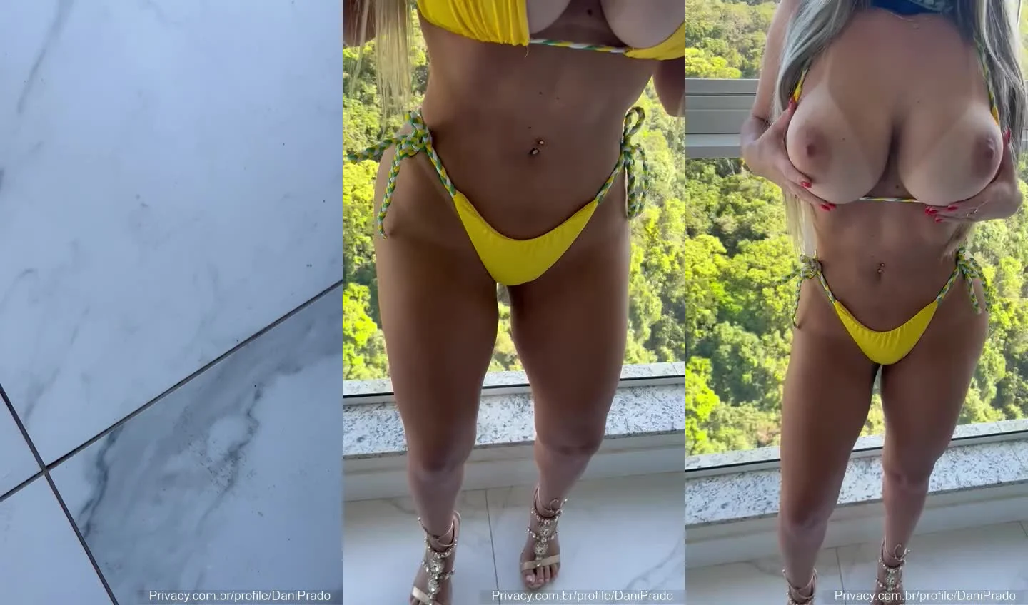 Dani Prado Exibindo os Peitos na Sacada com Tudo de Boa!