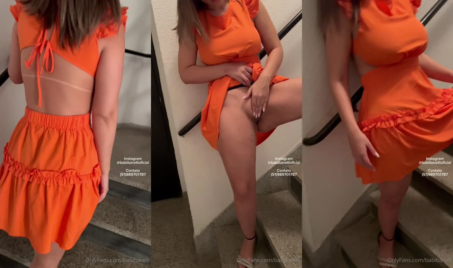 Delicioso: Babi Barelli jorra na escada em vídeo íntimo