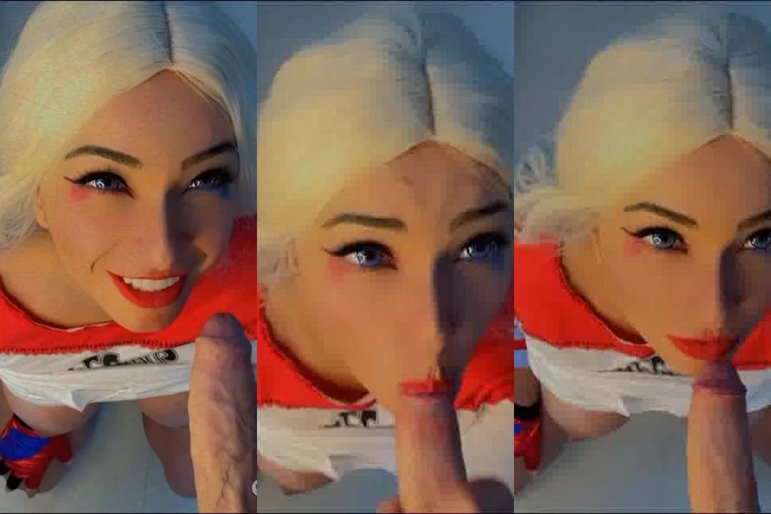 Emanuelly Raquel chupa gostoso fantasiada de Arlequina