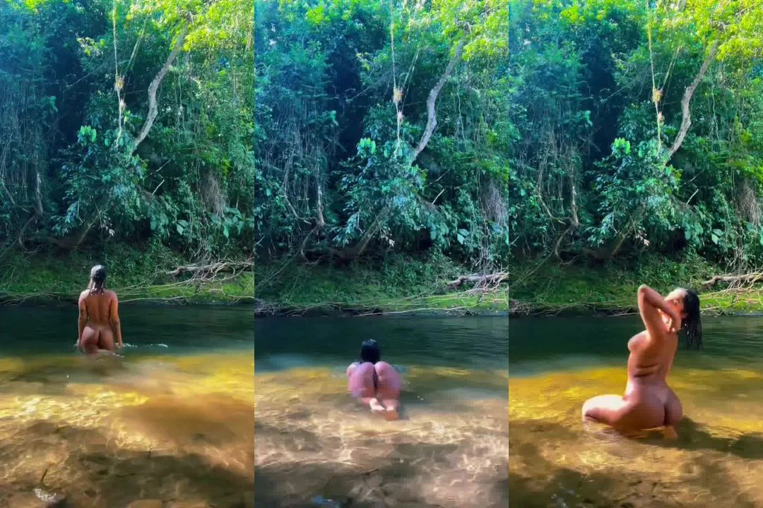 Milena Pelada no Banho Selvagem de Rio