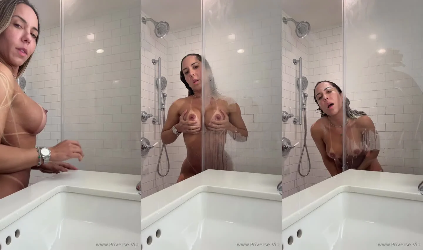 Mulher Melão nua no banho, vídeo íntimo vazado