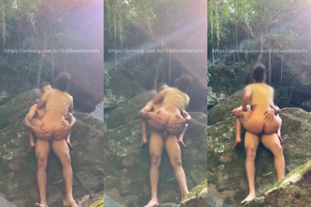Putaria Selvagem: Casada Alana Arrebentando na Cachoeira